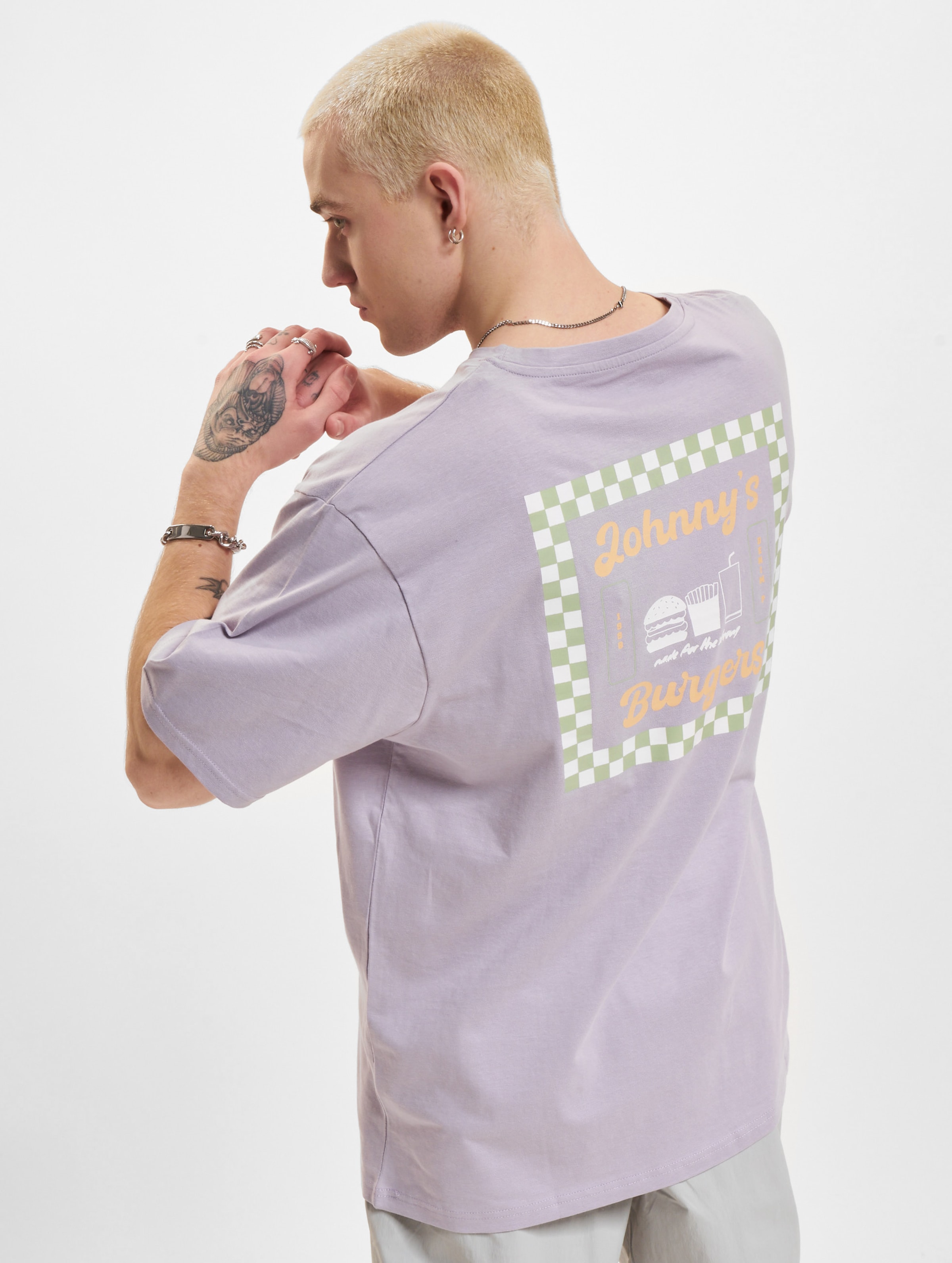 Denim Project Johnny´s Burgers T-Shirt Mannen op kleur violet, Maat L