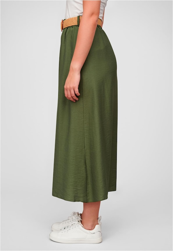 Cloud5ive Damen Longform Viskose Rock mit Gürtel-2
