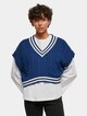 Ladies Cropped Knit College Slipover -0