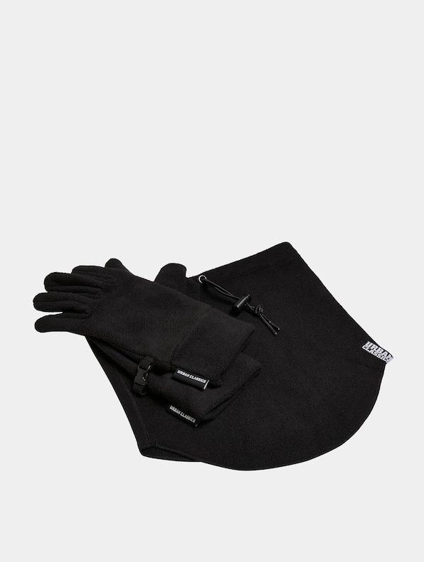 Fleece Winter Set Gloves Scarf -0