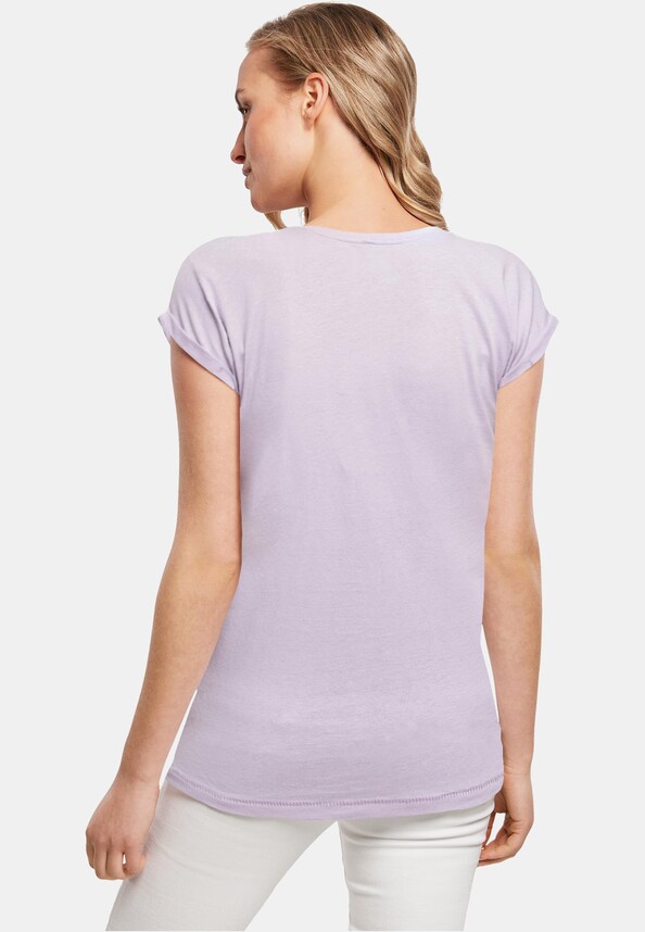 Ladies Summer Vibes Sunset Extended Shoulder Tee-1