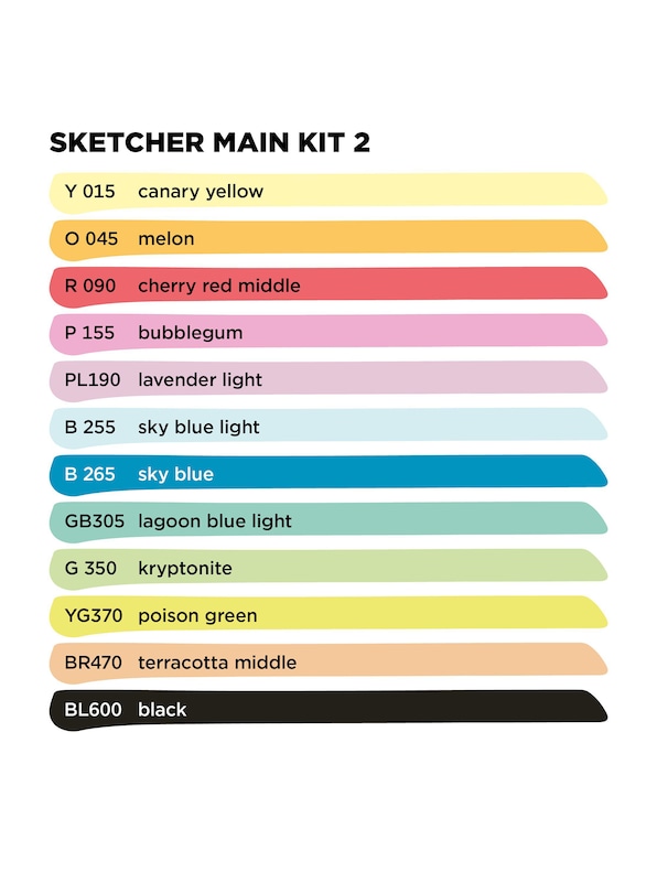 Sketcher Set 12pcs Main Kit 2-3