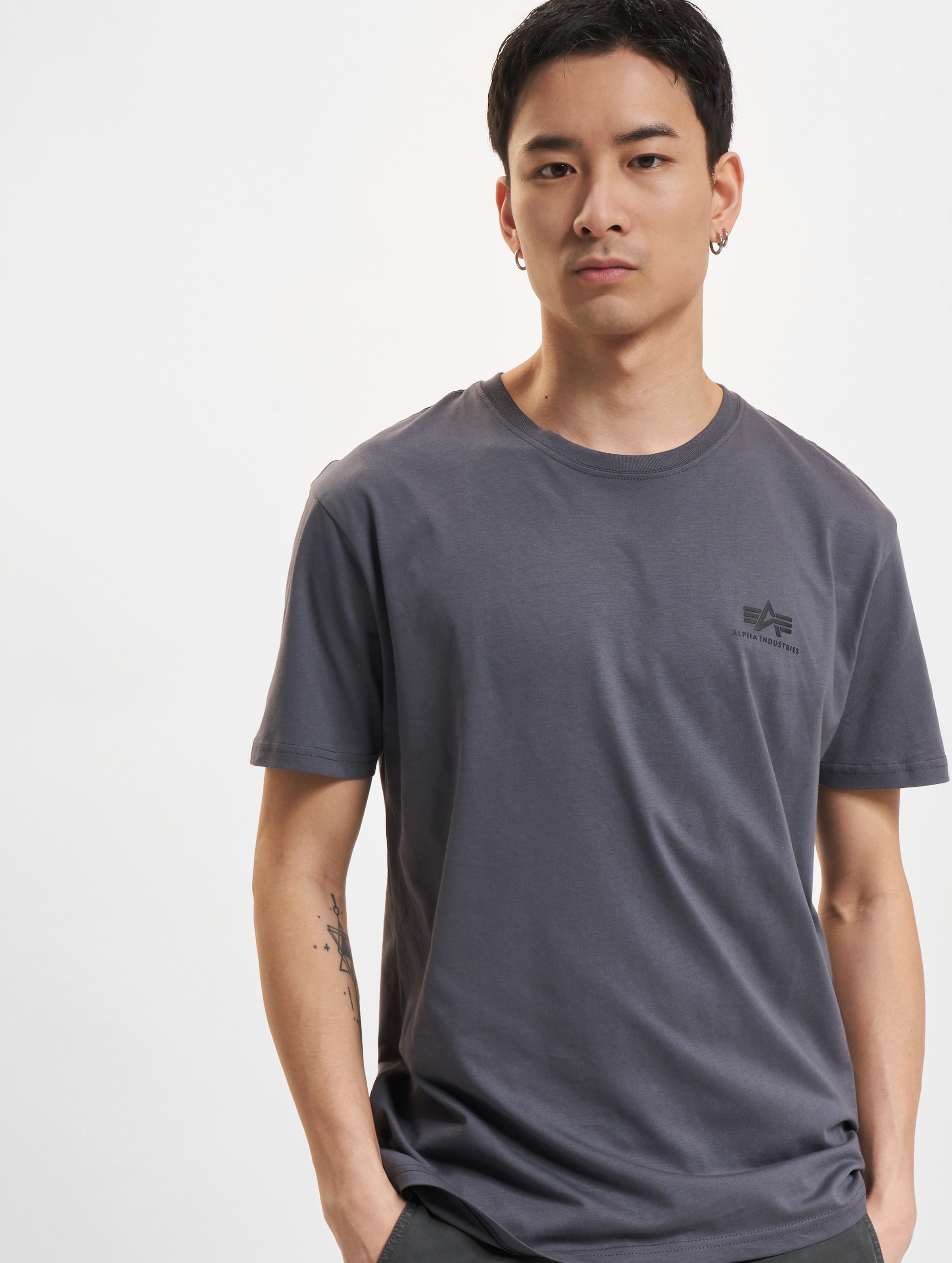 Alpha Industries Backprint T-Shirts Mannen op kleur grijs, Maat L