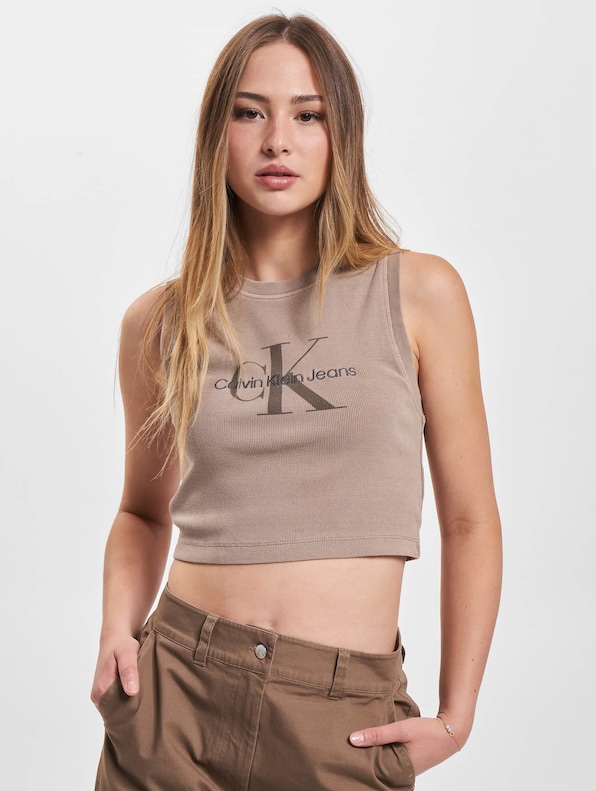 Ribbed Cotton Monogram Tank Top Calvin Klein®