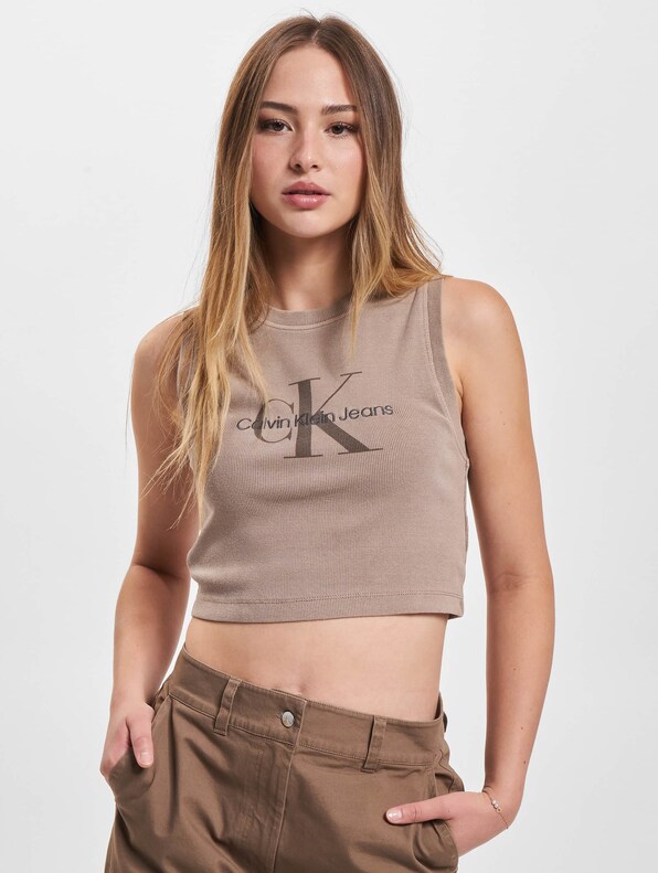 Calvin Klein Jeans Mineral Dye Rib Crop Top-2