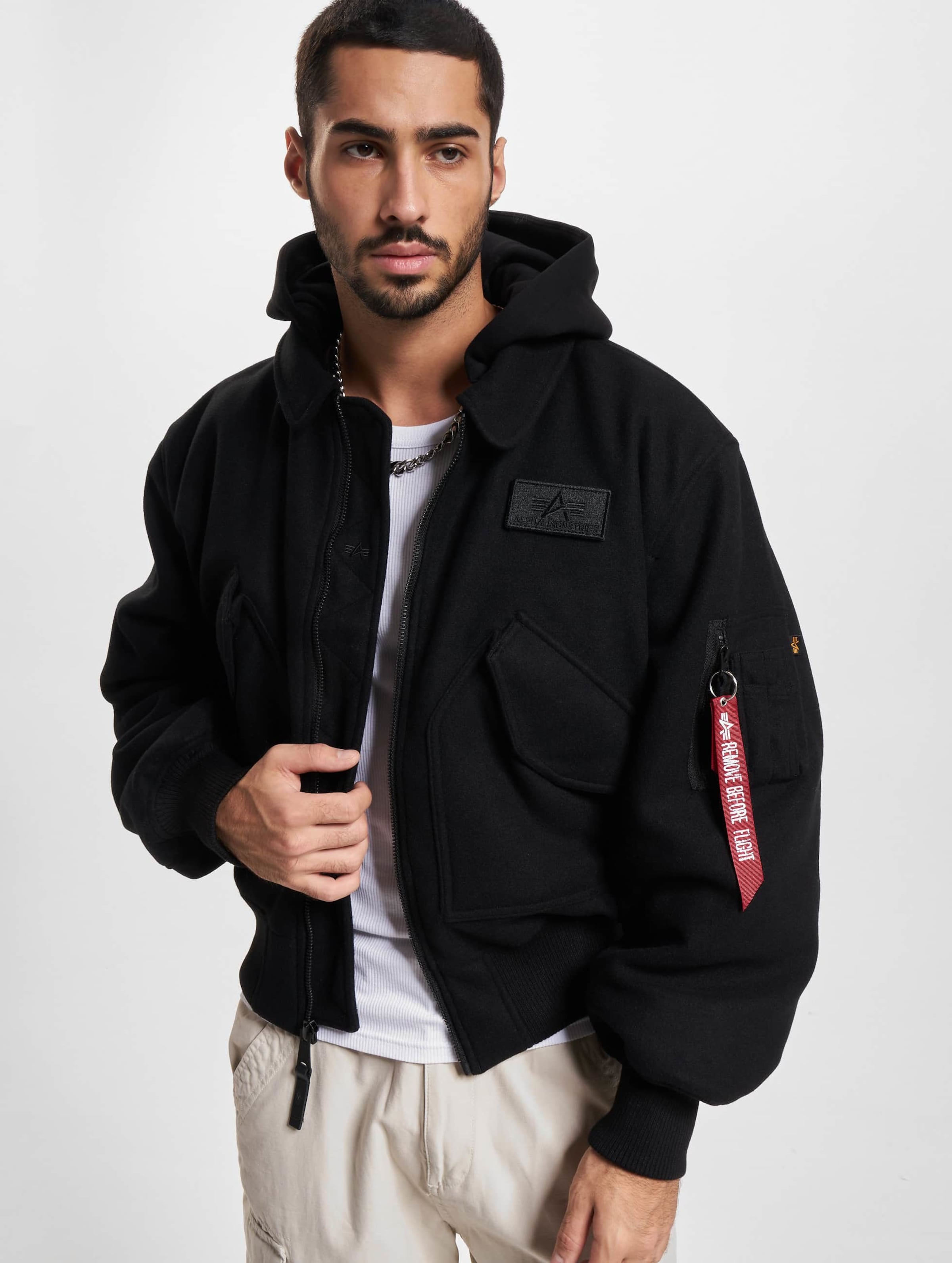 Alpha Industries CWU ZH WOOL - Bomber Jacket - black - Zalando.de