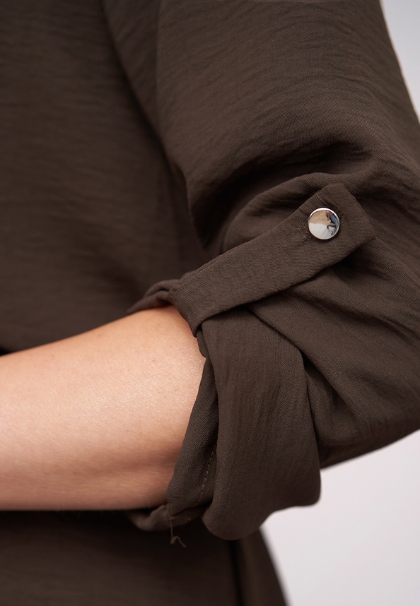 Musselin Dress with turn-up sleeves and belt-5