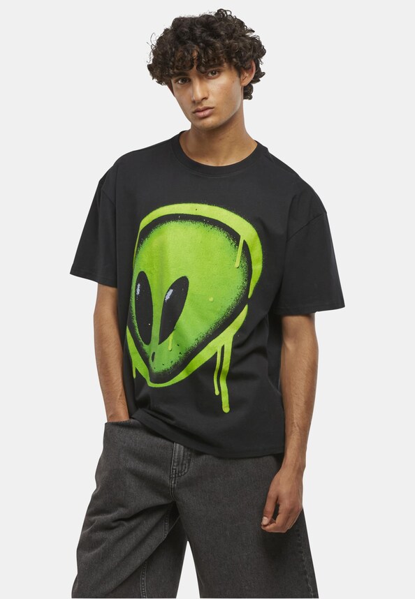 Dripping Alien Head Oversize Tee-0