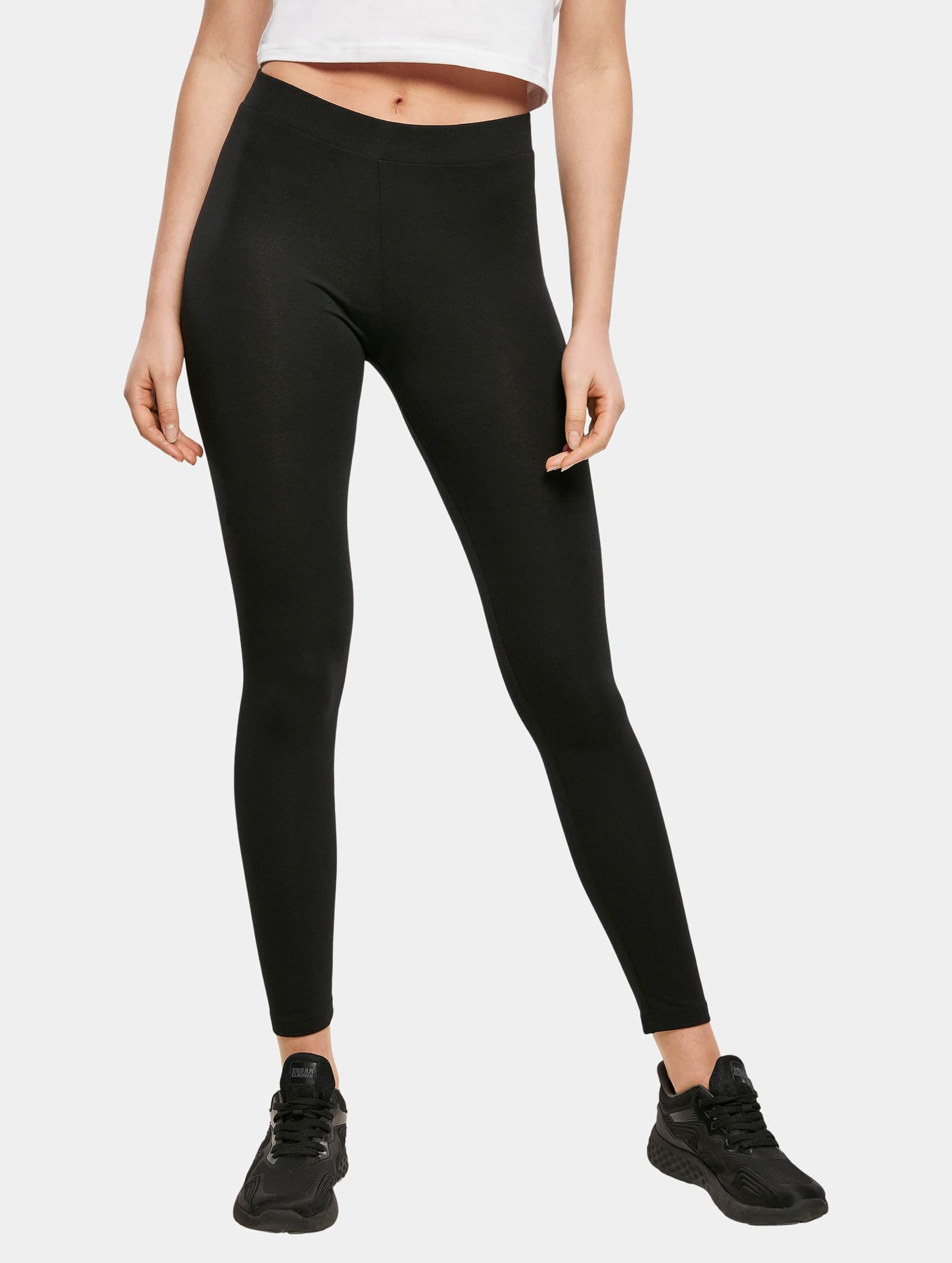 Build Your Brand Ladies Stretch Jersey Leggings Vrouwen op kleur zwart, Maat XL