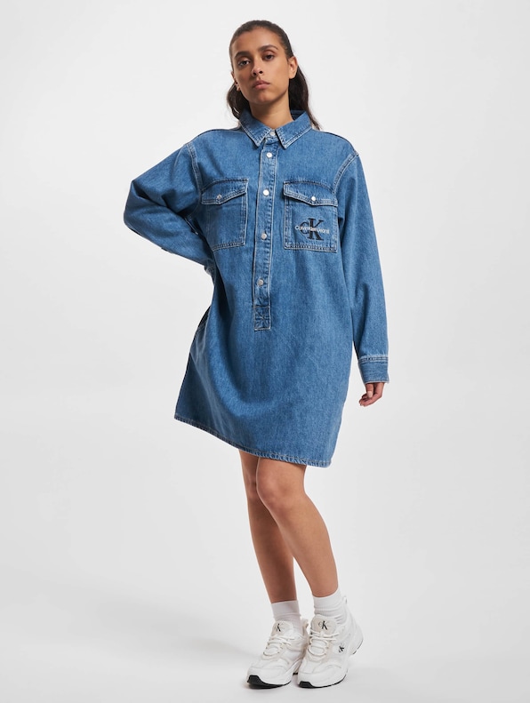 Calvin Klein Jeans Utility Pop-Over Shirt Kleid-7