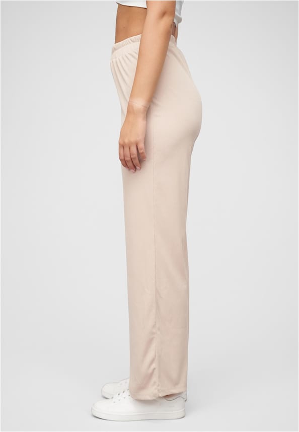 Sommer Hose mit weitem Beinschnitt und Ribbed Material-2