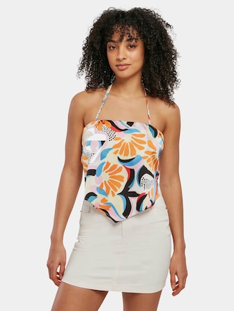 Ladies Cropped Aop Satin Triangle