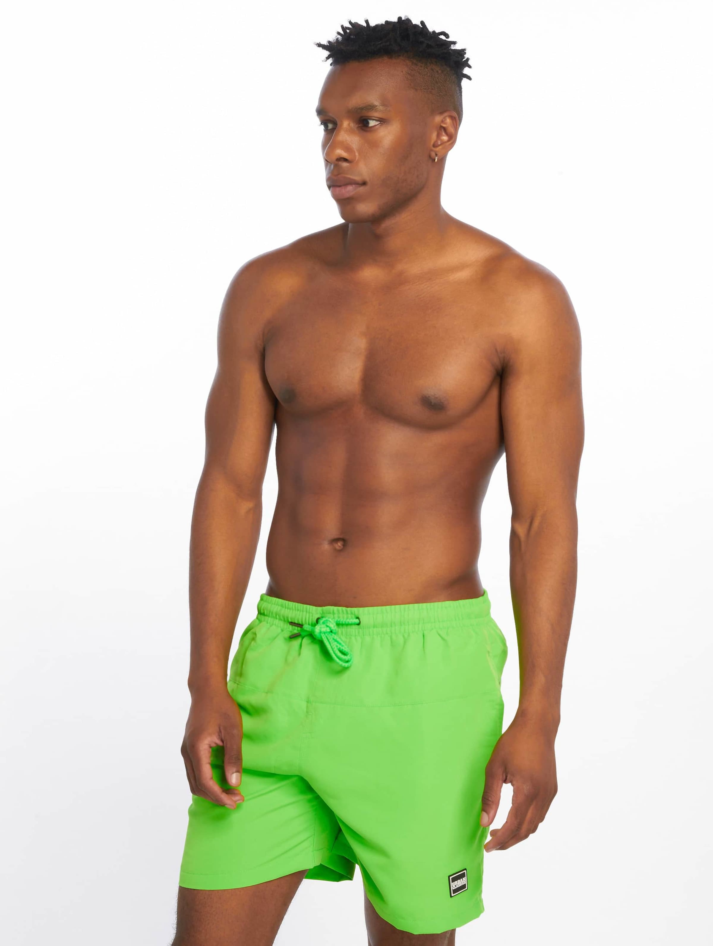 Urban Classics Block Swim Shorts Mannen op kleur groen, Maat M