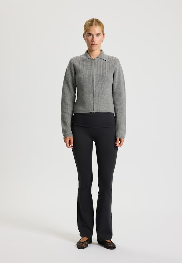 Wool Zip Cardigan Keep Me-2