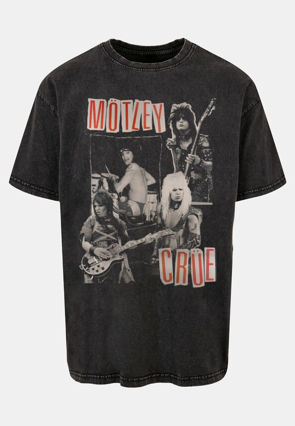 Motley Crue - Vintage Punk Collage Acid Washed Heavy Oversized-2