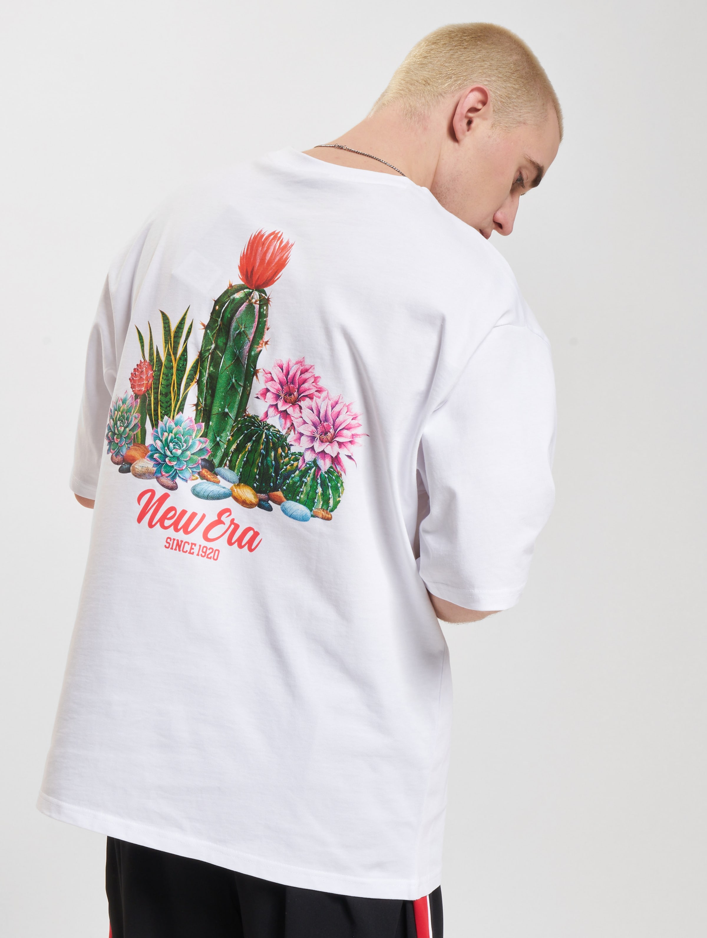 New Era Cactus Graphic Oversized T-Shirt Mannen op kleur wit, Maat XS