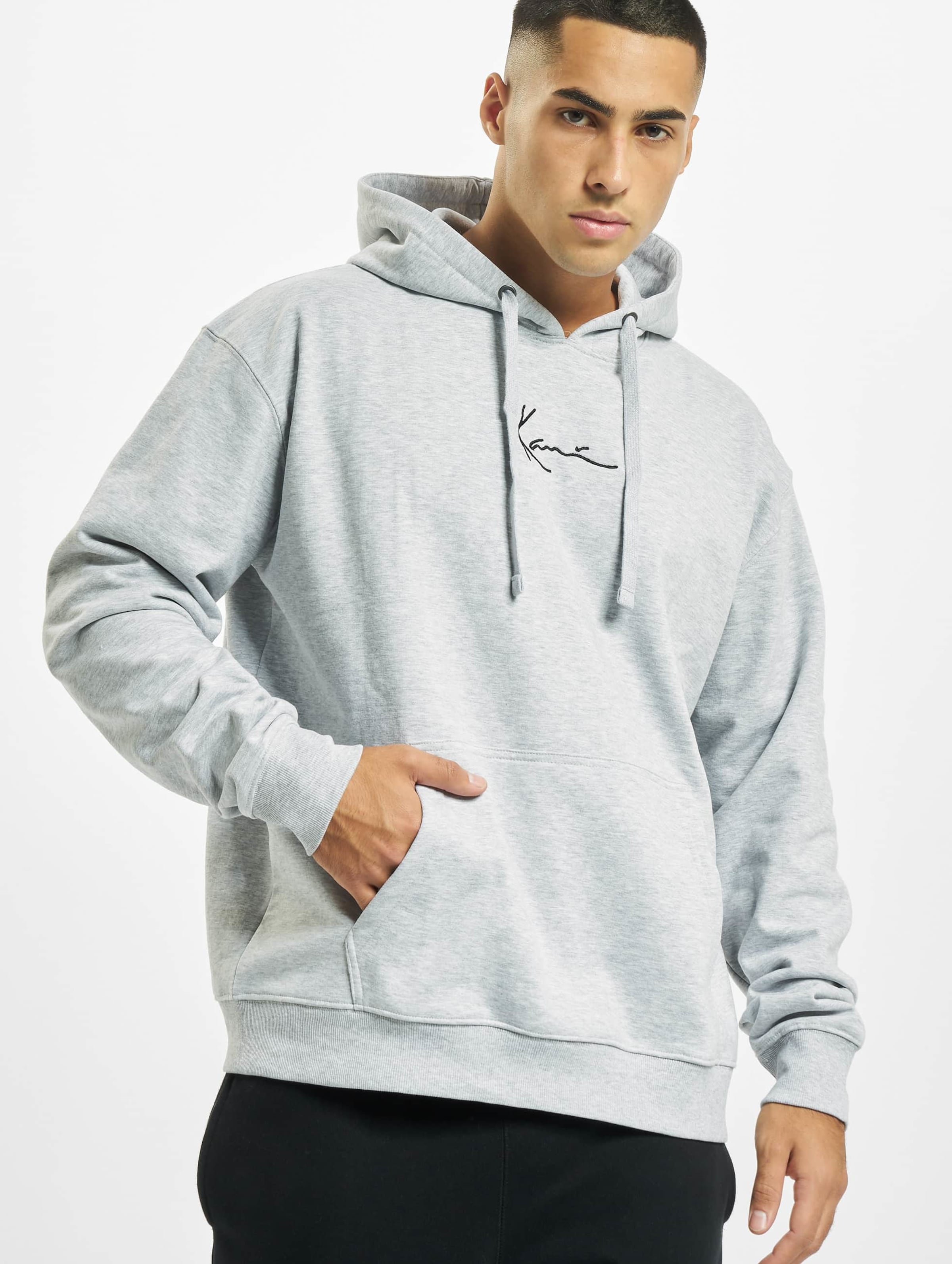 KKMQ32061GRY Small Signature Hoodie ash grey DEFSHOP 70338