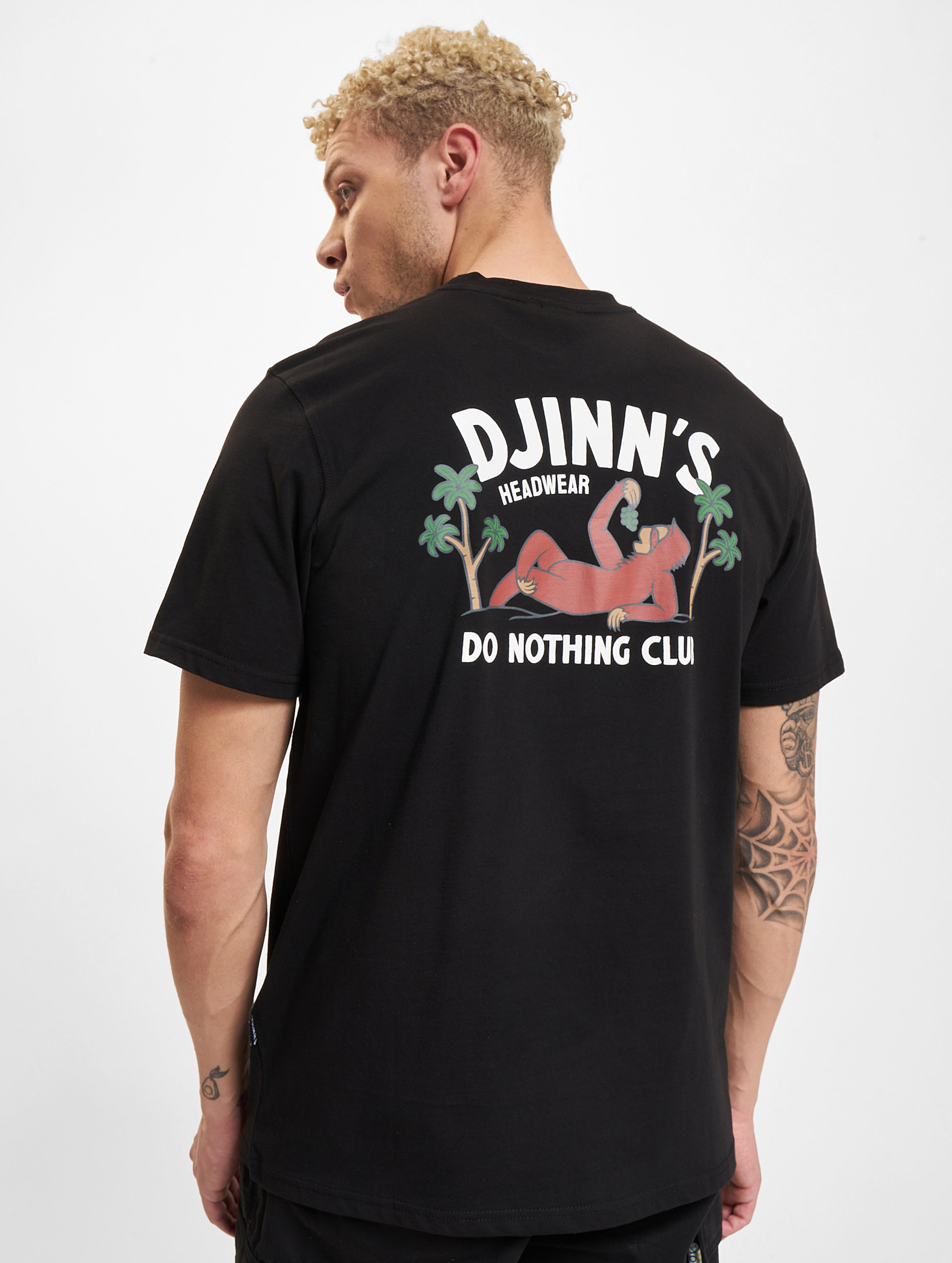 Djinns DNC Sloth T-Shirts Männer,Unisex op kleur zwart, Maat XXL