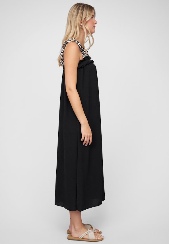 A-Line Dress with leo print straps-3