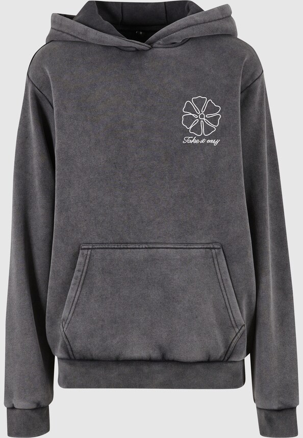 One Line Flowers Ladies Vintage Heavy Hoody-2