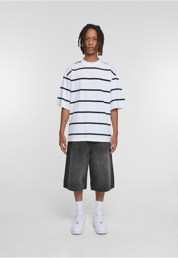 Oversized Sleeve Modern Stripe Tee-4