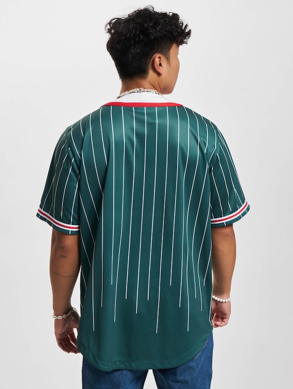 Karl Kani Serif Pinstripe Baseball Shirt-1