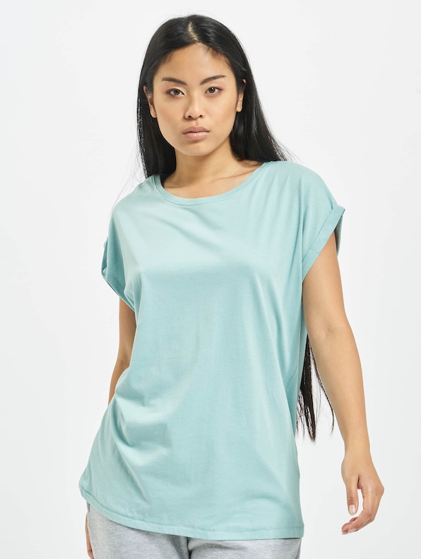 Urban Classics Extended Shoulder T-Shirt Blue-2