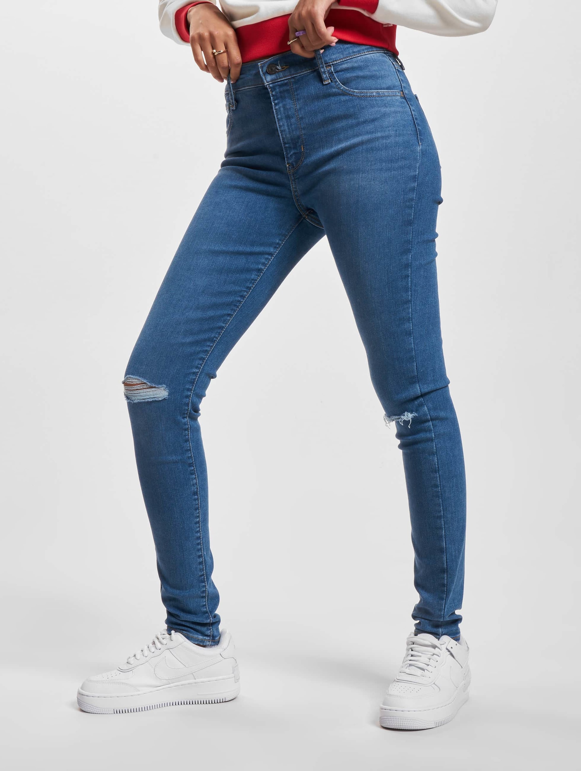 Levi's Levis 720 Hirise Super Skinny Jeans Vrouwen op kleur blauw, Maat 3132