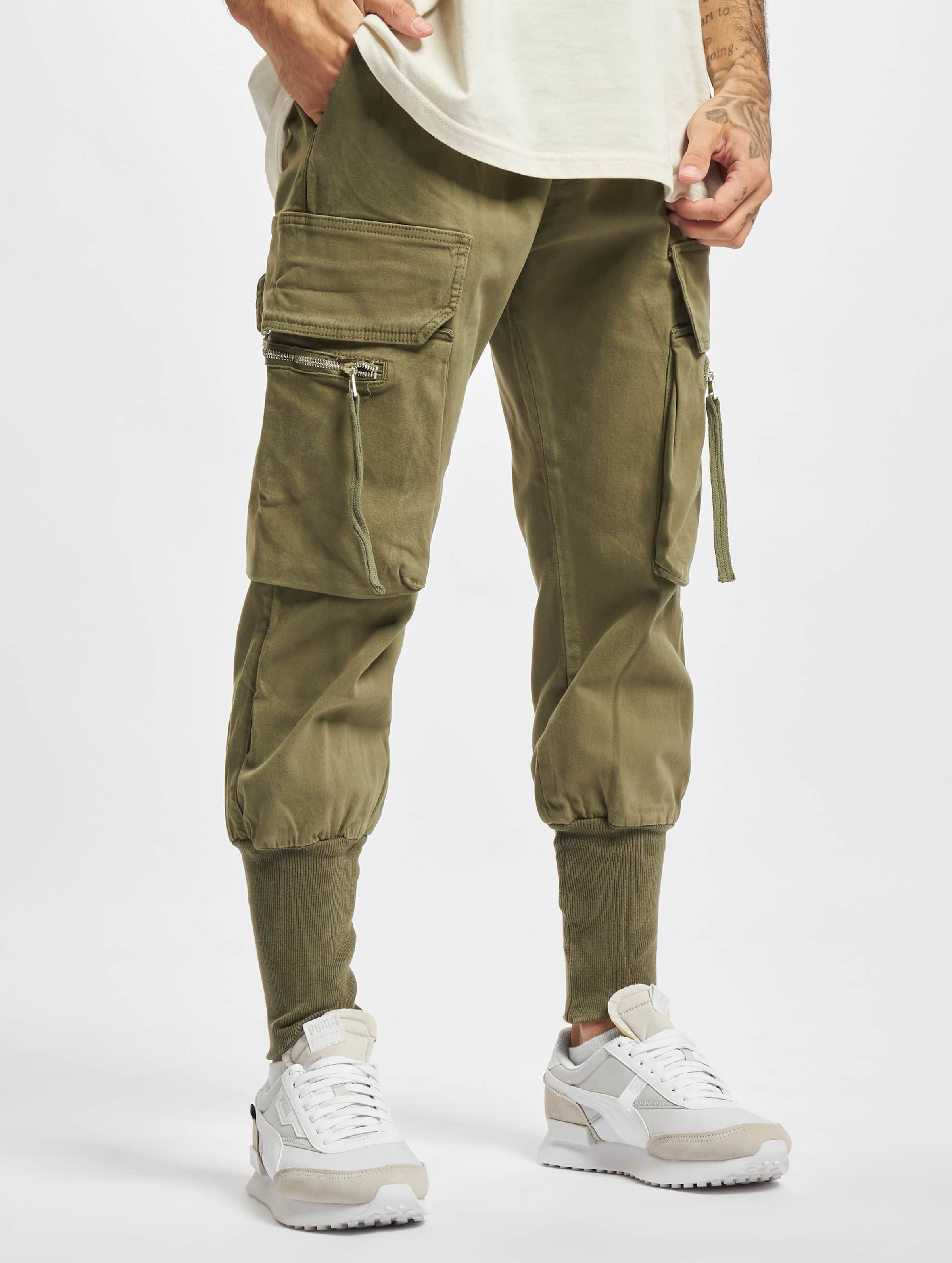 2Y Premium Cargo Pants Mannen op kleur olijf, Maat W36