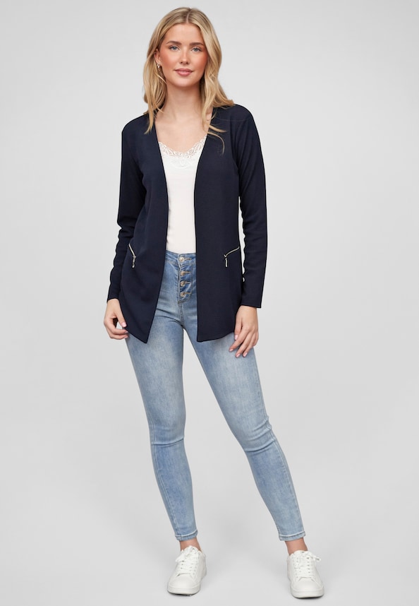 Cloud5ive Damen Blazer mit 2-Zip-Pockets u. Strukturstoff-2