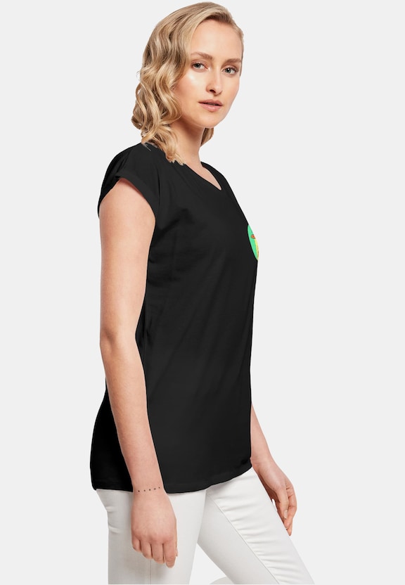 Ladies Ufo Pizza Extended Shoulder Tee-3