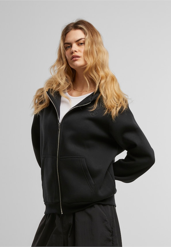 Peace Sign EMB Fluffy Zip Hoody-0