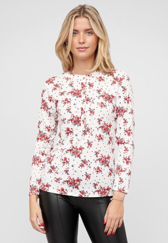 Bluse mit Knopfleiste und Blumen Print