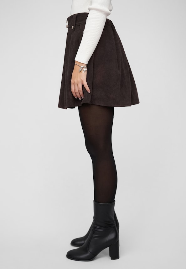 Pleated skirt in corduroy look-2
