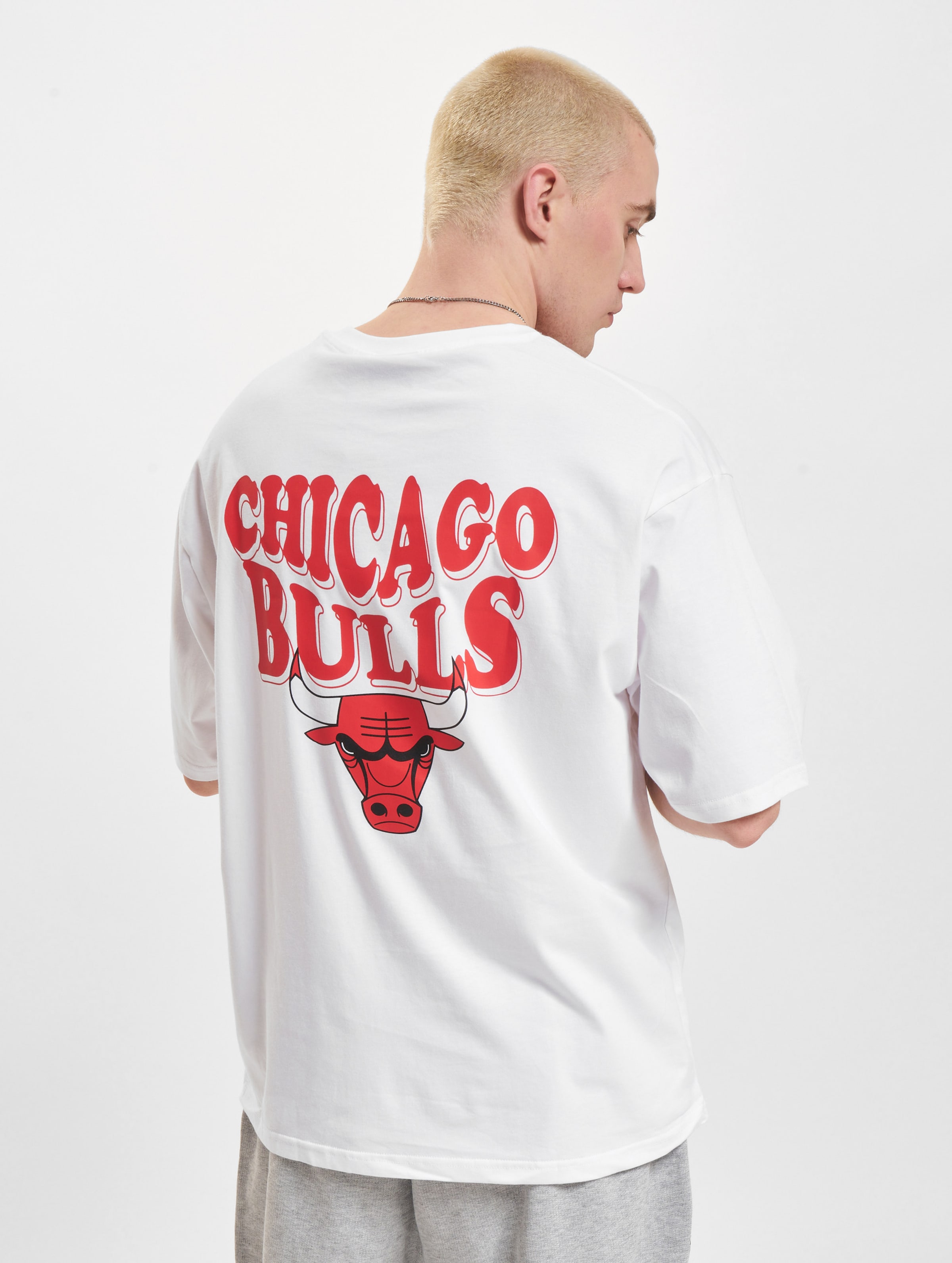New Era NBA Script Oversized T-Shirt Chicago Bulls Mannen op kleur wit, Maat M