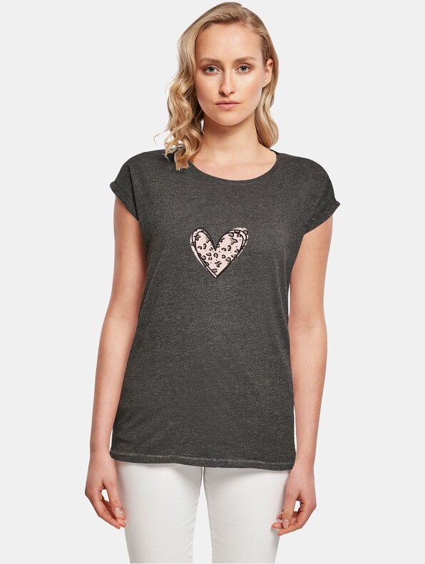 Ladies Valentines Day - Leopard Heart Extended Shoulder-0