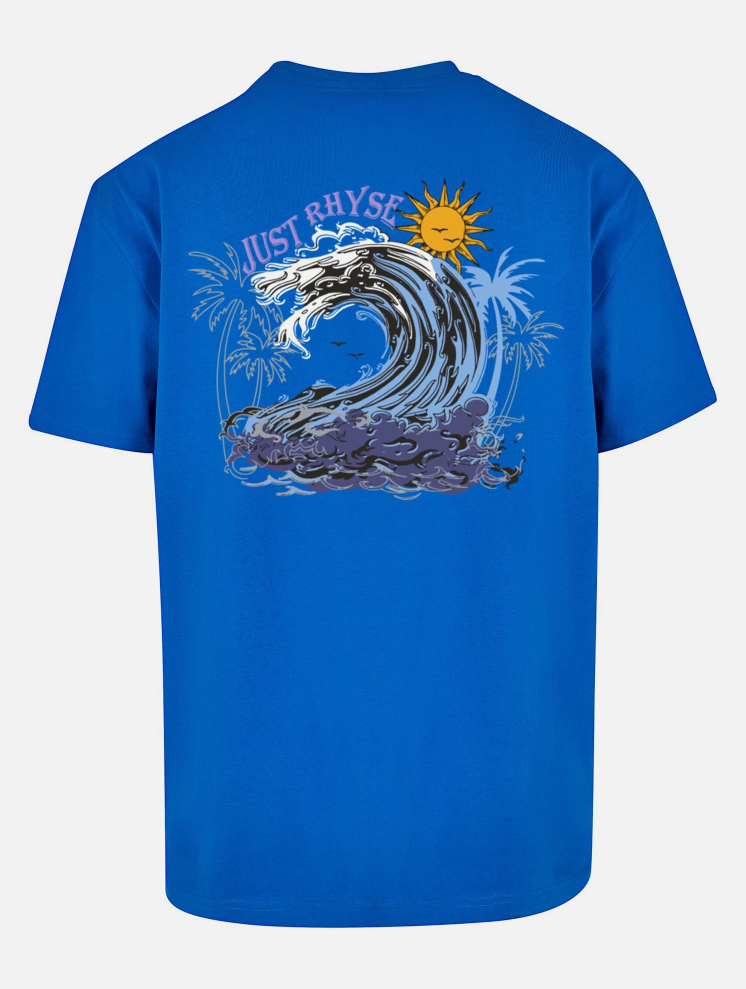 Just Rhyse Okinawa Tshirt op kleur blauw, Maat M