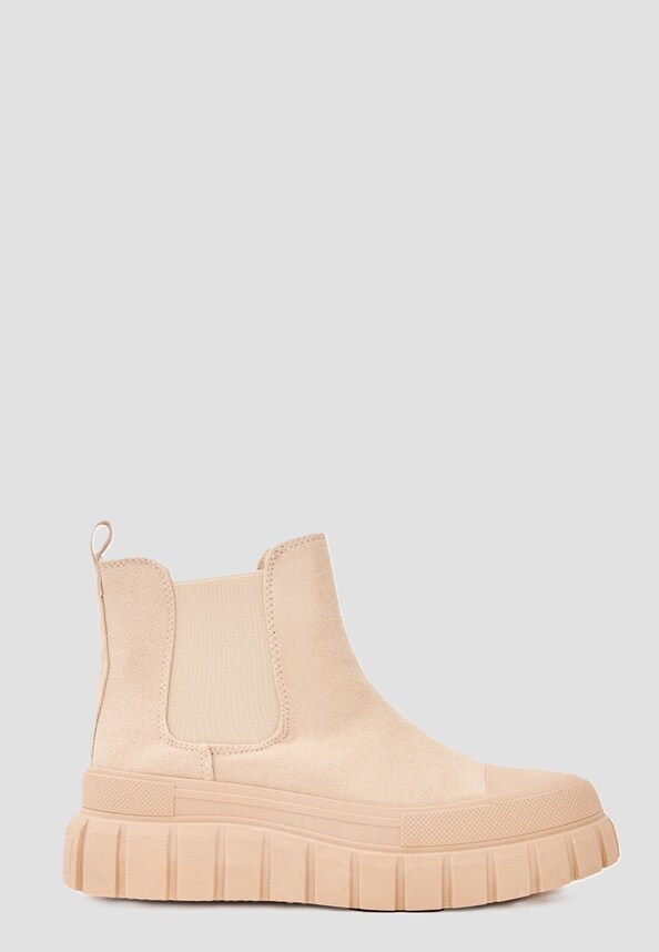 77 Schuh Worker Boots Plateau Gummibund-2