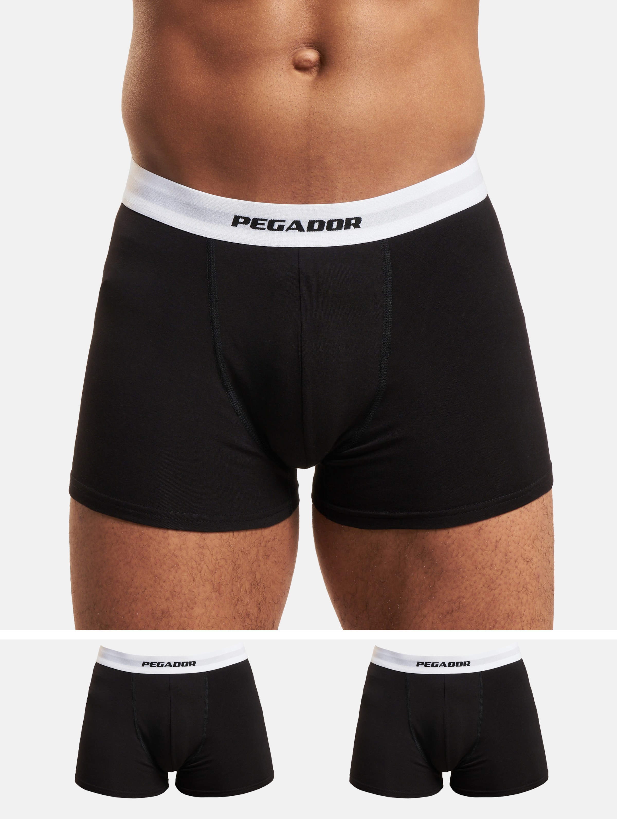 PEGADOR Camino Single Logo 3er Pack Boxershorts Mannen op kleur zwart, Maat L