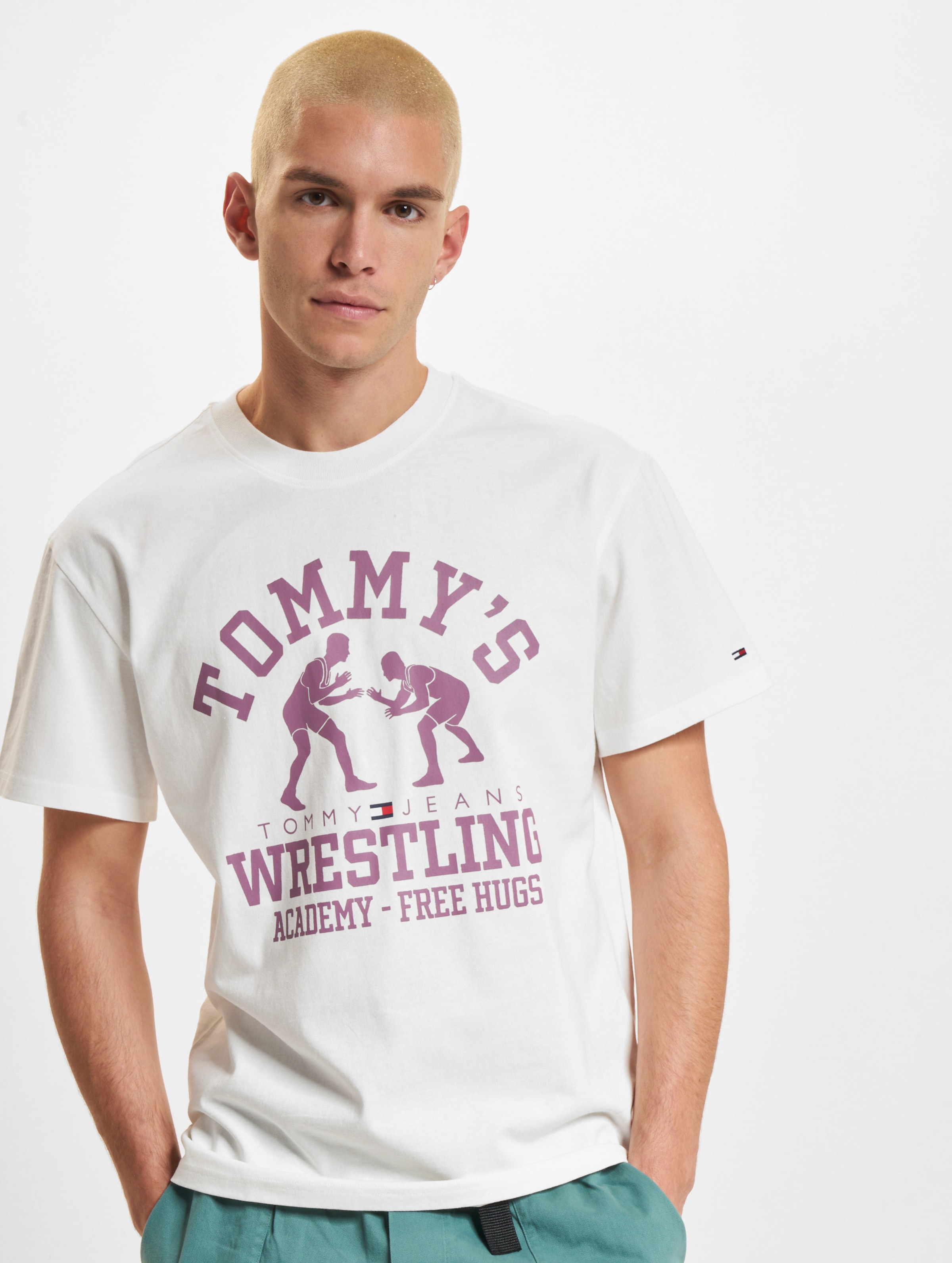 Tommy Jeans Rlxd Wrestling Vintage Männer,Unisex op kleur wit, Maat M