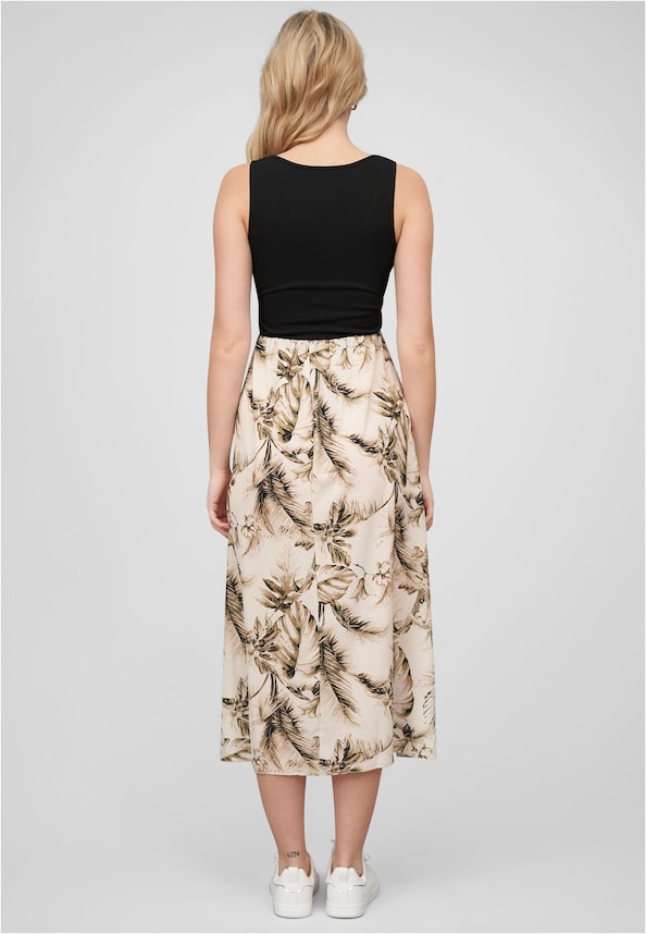 Cloud5ive Damen Maxi-Kleid 2-Tone mit Palmen Print-1