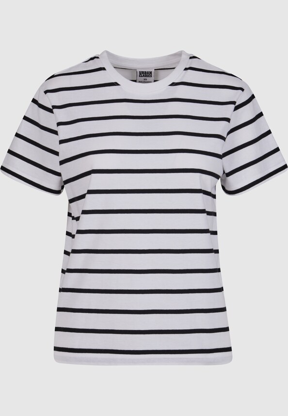 Ladies Striped Boxy Tee-5