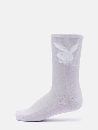 DFPBSX1001PURWHIT DEF x PLAYBOY Bunny Socks Purple White