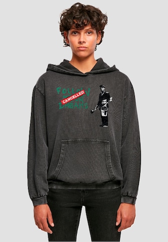 Ladies Brandalised - Follow Your Dreams Acid Washed Oversize Hoody