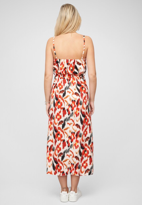 Maxi-Kleid mit V-Neck und Bindegürtel-1