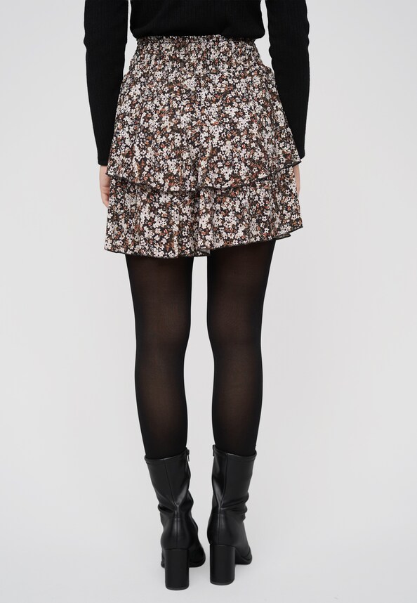Tiered Skirt Ditsy Print-1