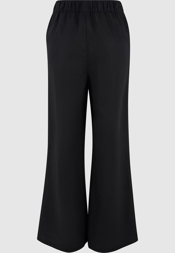 Ladies Linen Mixed Wide Pants-7