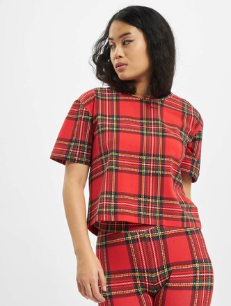 Ladies AOP Tartan Short Oversized Tee