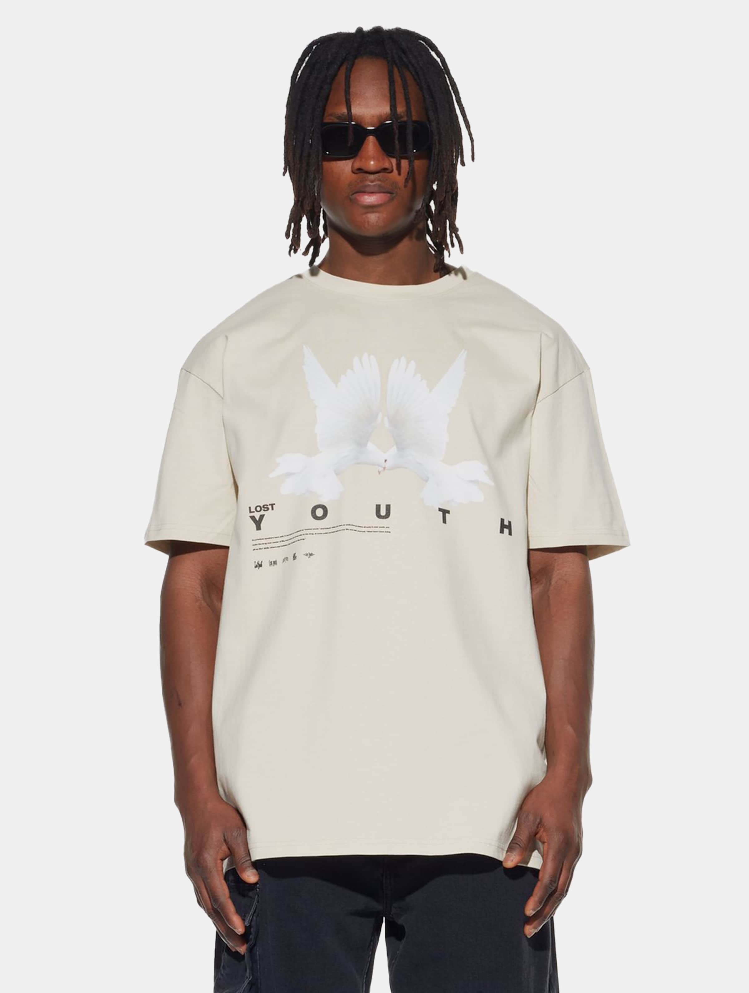 Lost Youth Dove T-Shirt Mannen op kleur beige, Maat 5XL