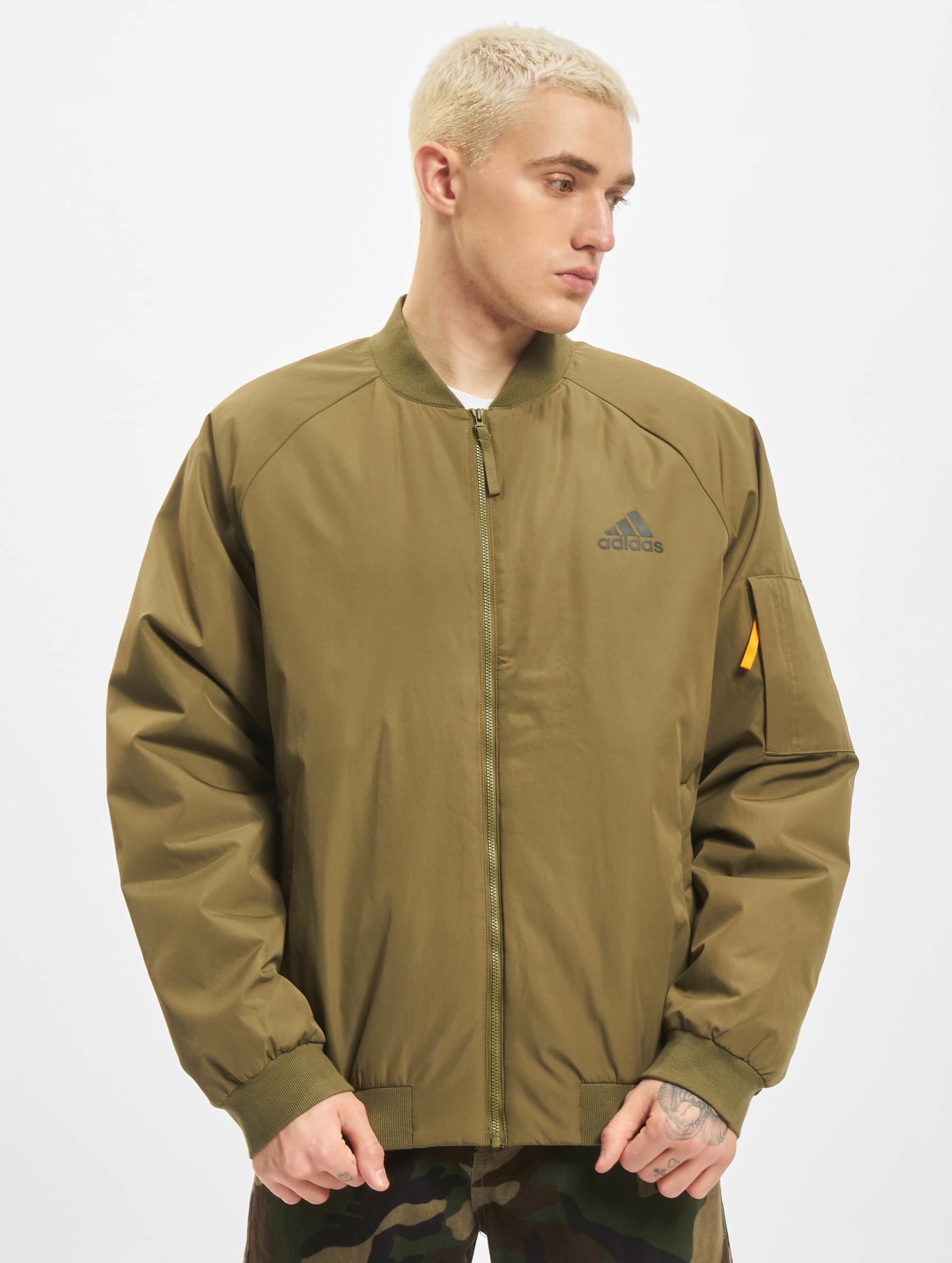 Adidas bomber jacket khaki sale